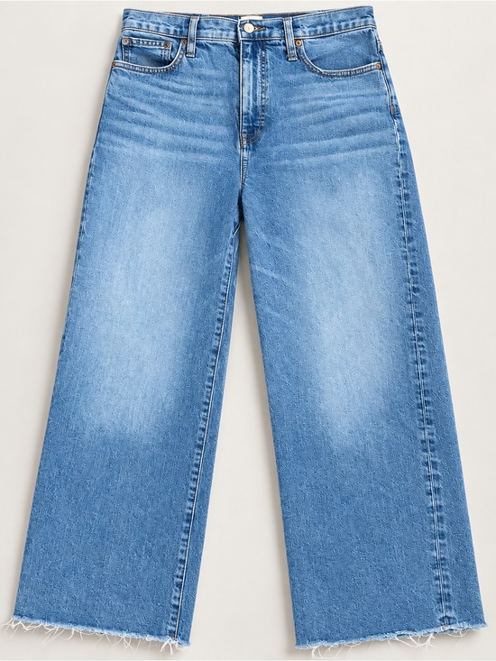 J. Crew Denim - J.Crew Slim Wide Leg Jeans 28 High Rise Cropped Raw Hem Denim